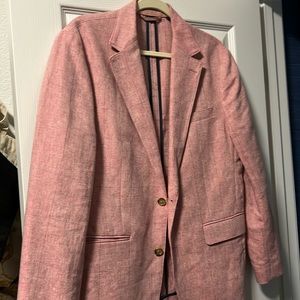 Men’s Bonobos Sport Coat- 38R standard fit. Linen Red/White with window pane